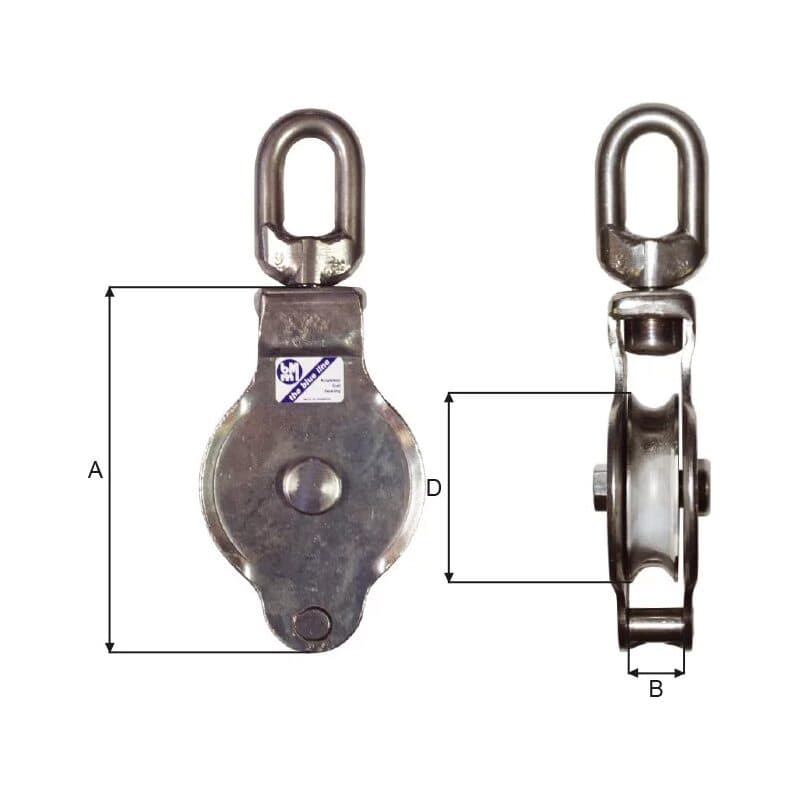 Blocks — Ball bearing, Stainless steel — manufacturer dimension drawing