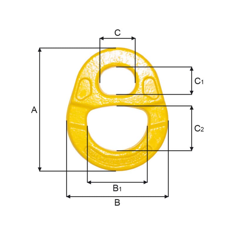 Kelly’s eyes — High tensile steel — manufacturer dimension drawing