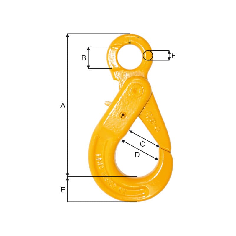 Safety hooks (CL06C–CL16C) — manufacturer dimension drawing