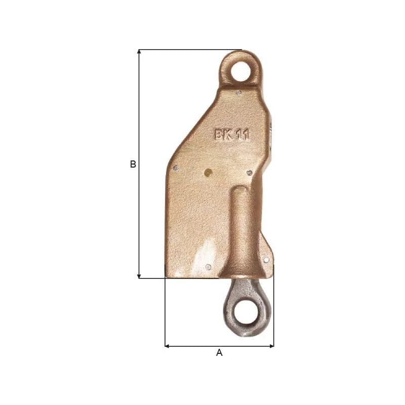 Brailing net locks — Brass and stainless steel — manufacturer dimension drawing