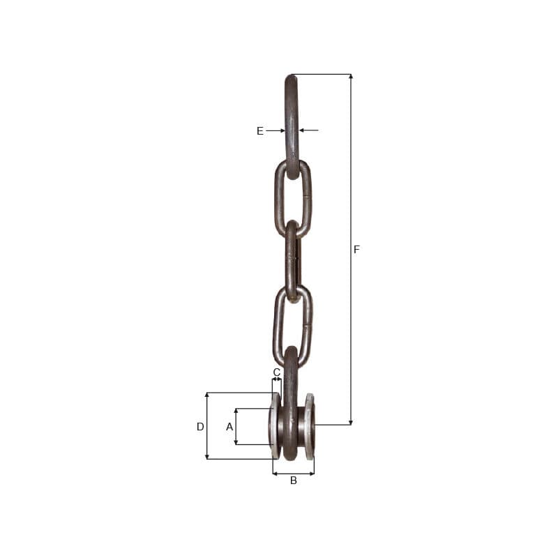 Chain toggles — For chain — manufacturer dimension drawing