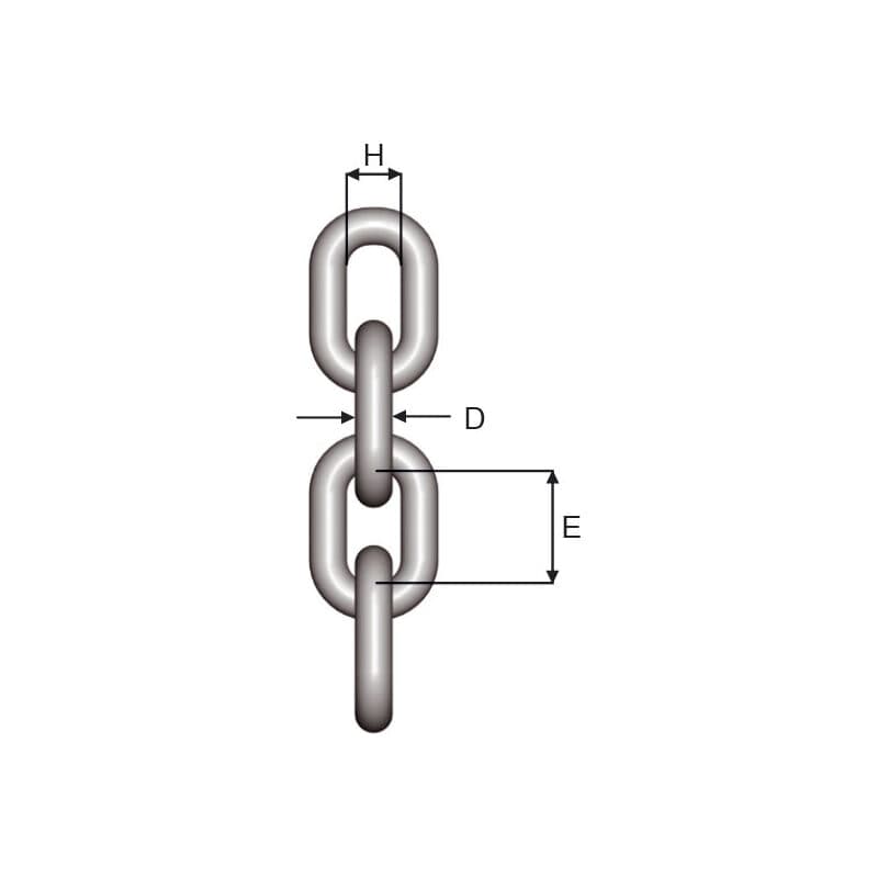 Chains — Stainless steel, Short link, AISI 316, DIN 766 — manufacturer dimension drawing