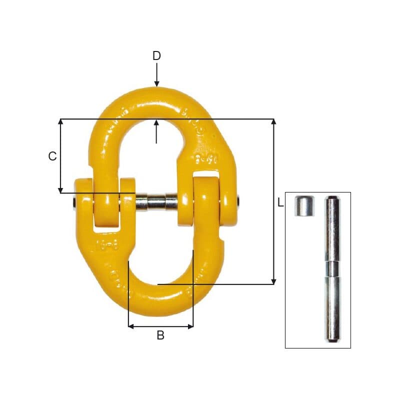 COG-Connectors — Yellow painted — manufacturer dimension drawing