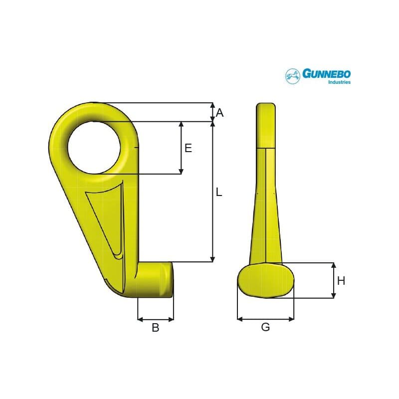 Container hooks CH — manufacturer dimension drawing