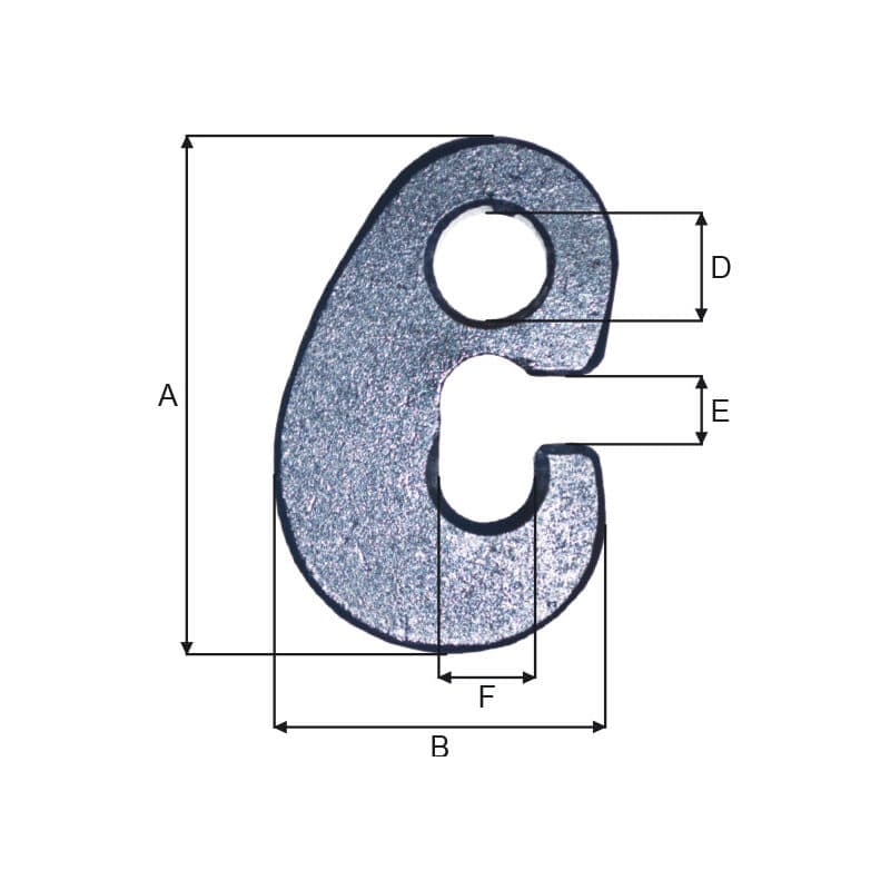 G-hooks (EG01–EG07) — manufacturer dimension drawing