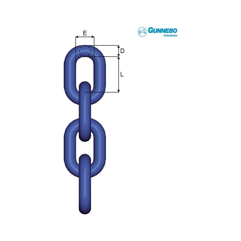 Chains GrabiQ — Grade 10, Short link — manufacturer dimension drawing
