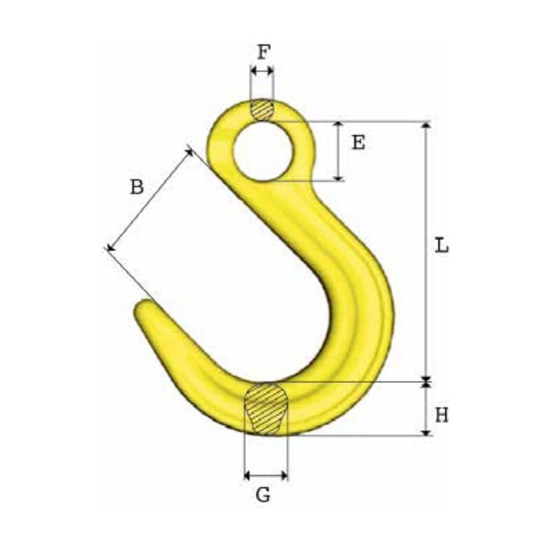 Eye foundry hooks — manufacturer dimension drawing