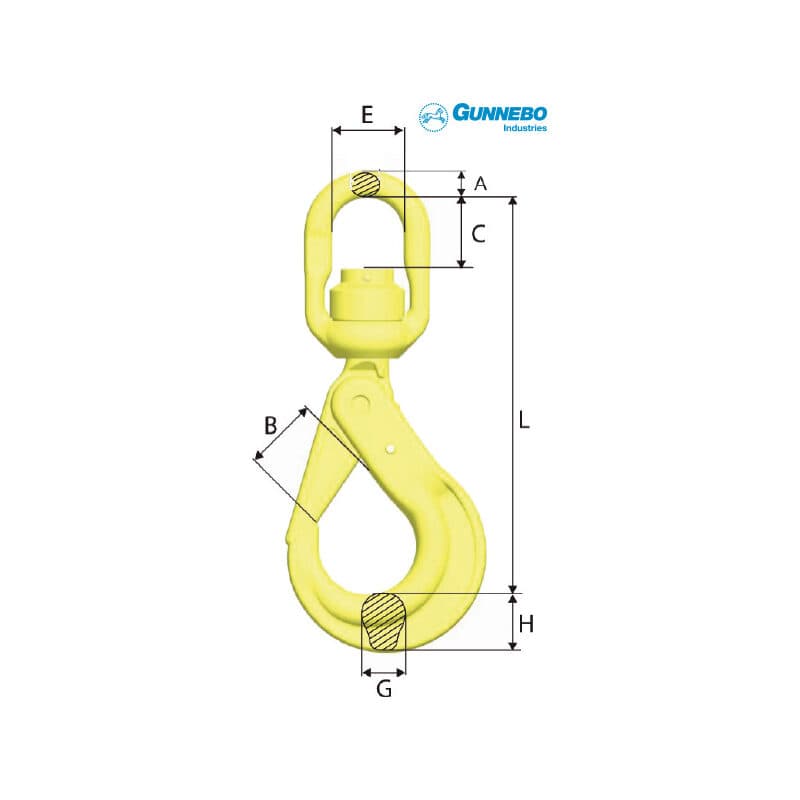Safety hooks BKLK — With swivel eye — manufacturer dimension drawing