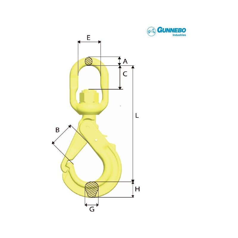 Safety hooks LBK — manufacturer dimension drawing