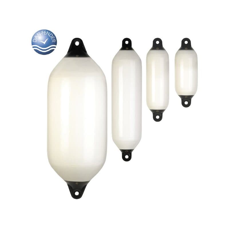 Inflatable fenders with valves — White — manufacturer dimension drawing