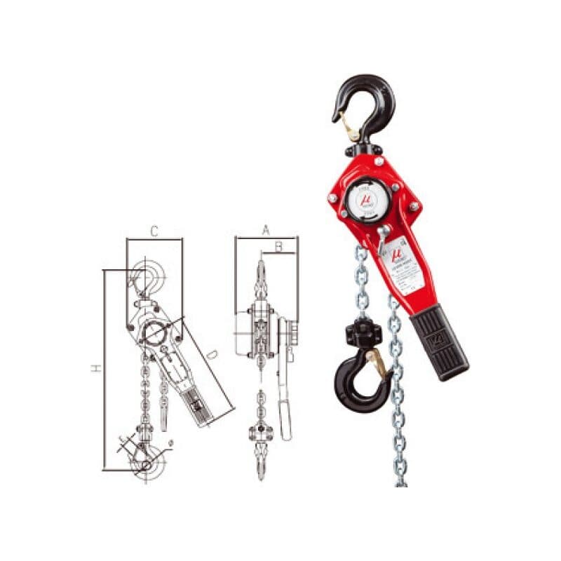 Lever Hoists — manufacturer dimension drawing