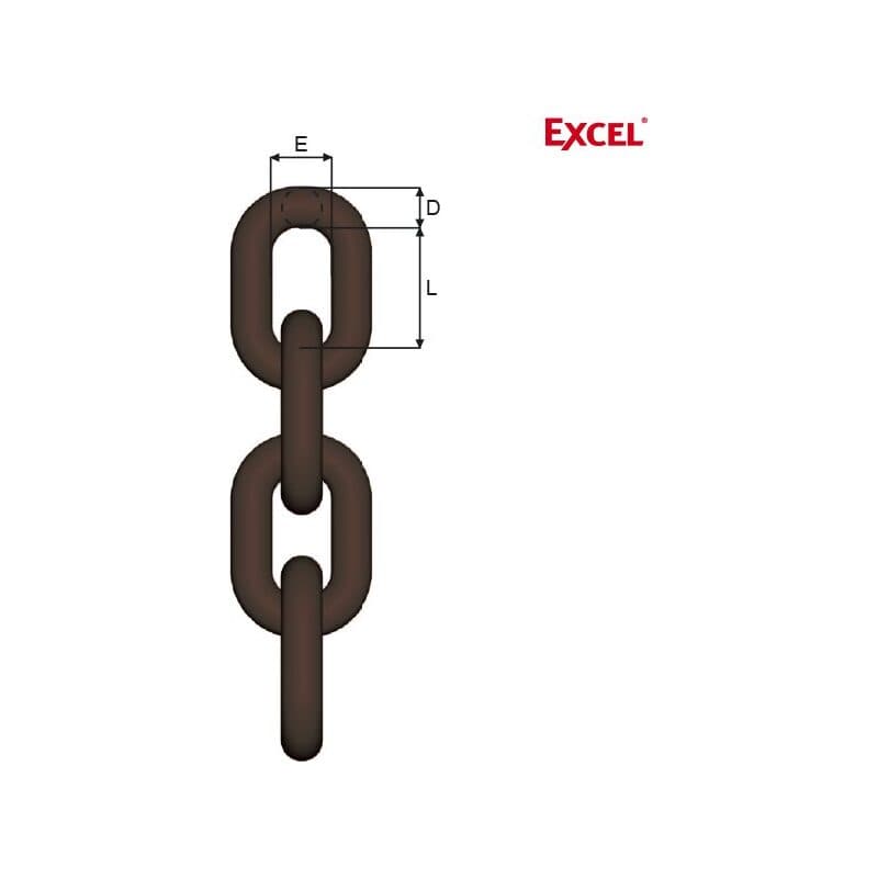 Lifting chains — Grade 8, Short link — manufacturer dimension drawing