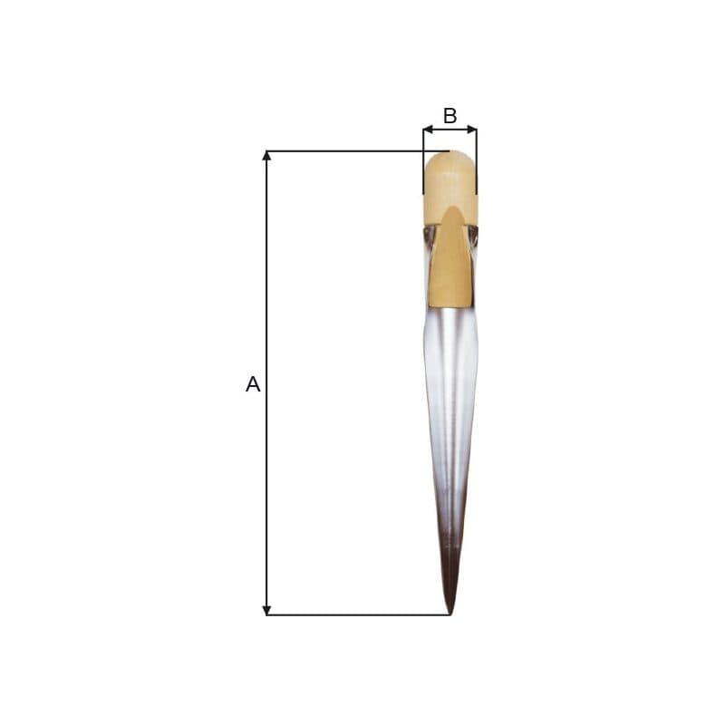 Marlin spikes for fiber rope — Stainless steel (EM170SS–EM280SS) — manufacturer dimension drawing