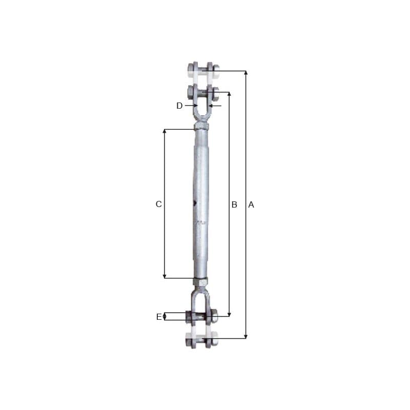 Rigging screws — Galvanized — manufacturer dimension drawing