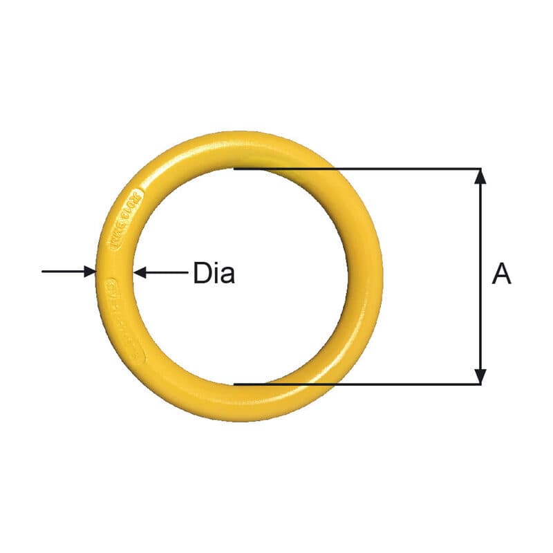 Rings — Forged Steel, Yellow painted — manufacturer dimension drawing