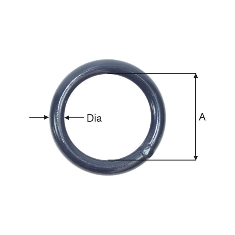 Rings — Steel or stainless steel, Blue painted — manufacturer dimension drawing