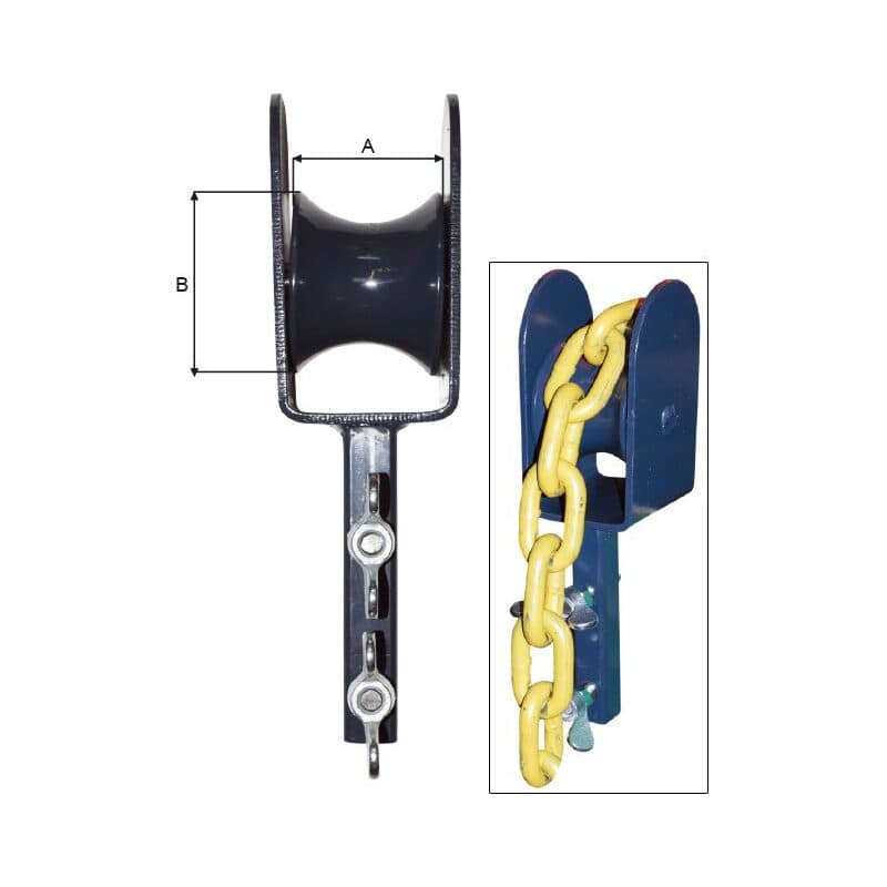 Roller for chain barrel — manufacturer dimension drawing
