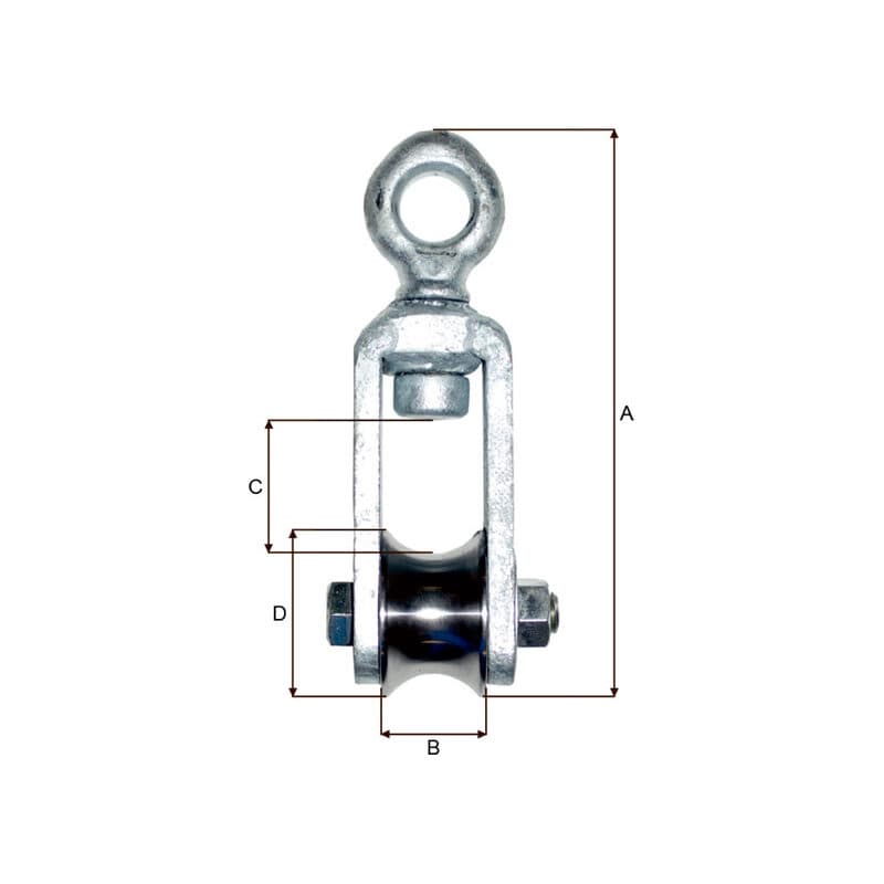 Rollers — Galvanized — manufacturer dimension drawing