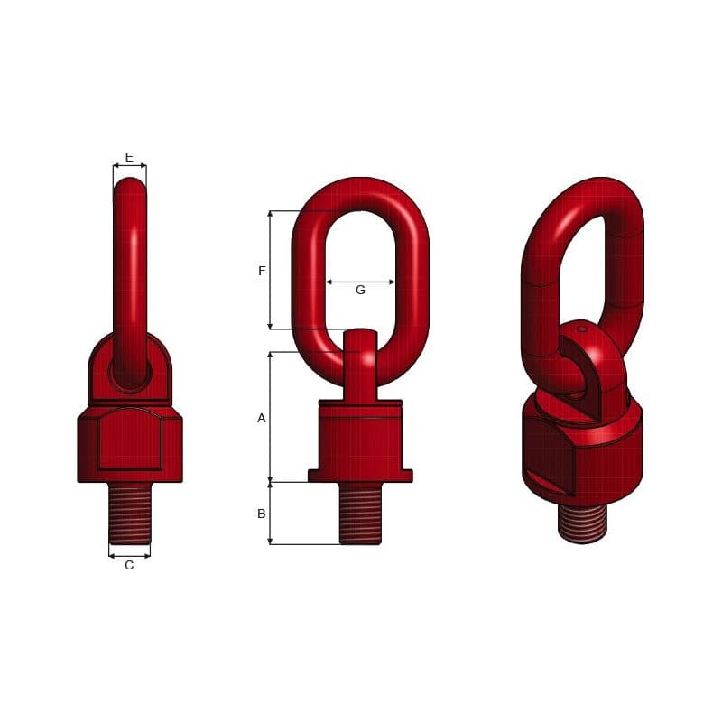 Rotating Lifting Points (LSS-0950-0015–LSS-0950-1500) — manufacturer dimension drawing