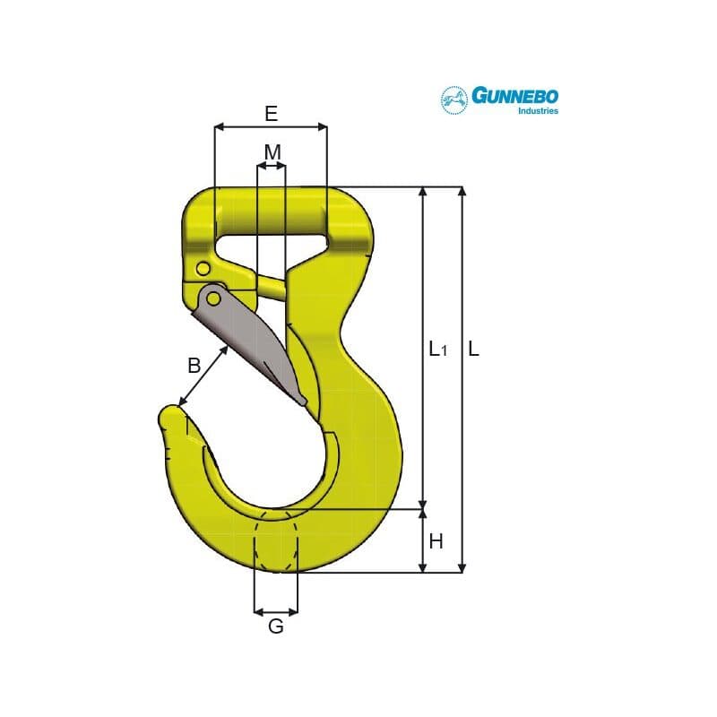 Roundsling hooks RH — manufacturer dimension drawing