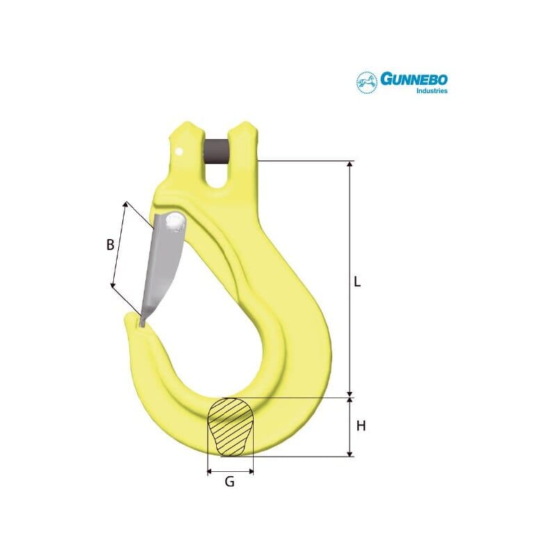 Sling hooks EGKN — With latch — manufacturer dimension drawing