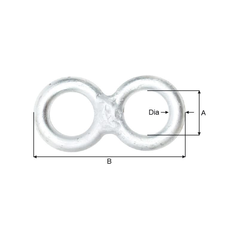 Spectacles — Galvanized — manufacturer dimension drawing
