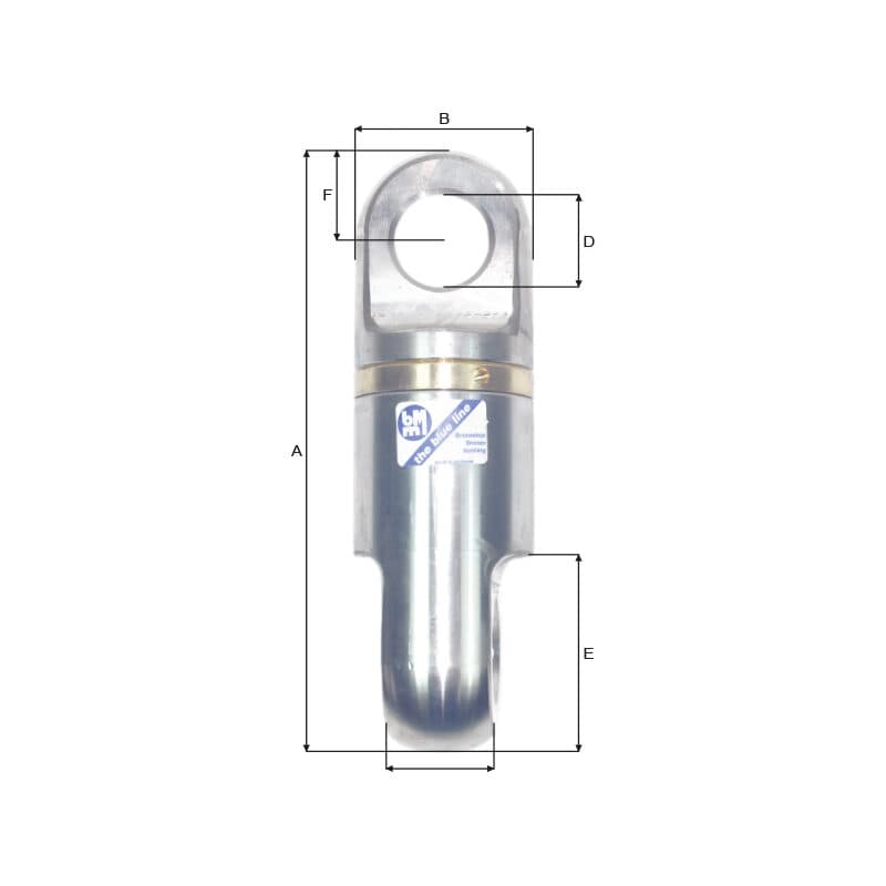 Swivels — Stainless steel, Bronze bushing — manufacturer dimension drawing