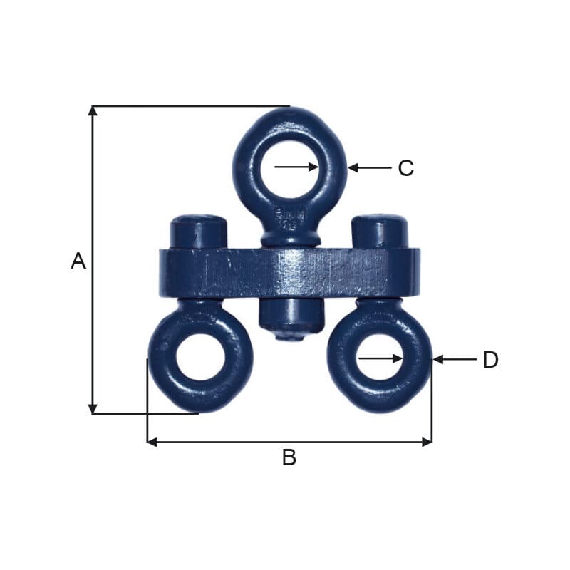 Three eye links — manufacturer dimension drawing