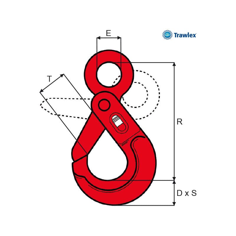 Self-locking hooks — manufacturer dimension drawing