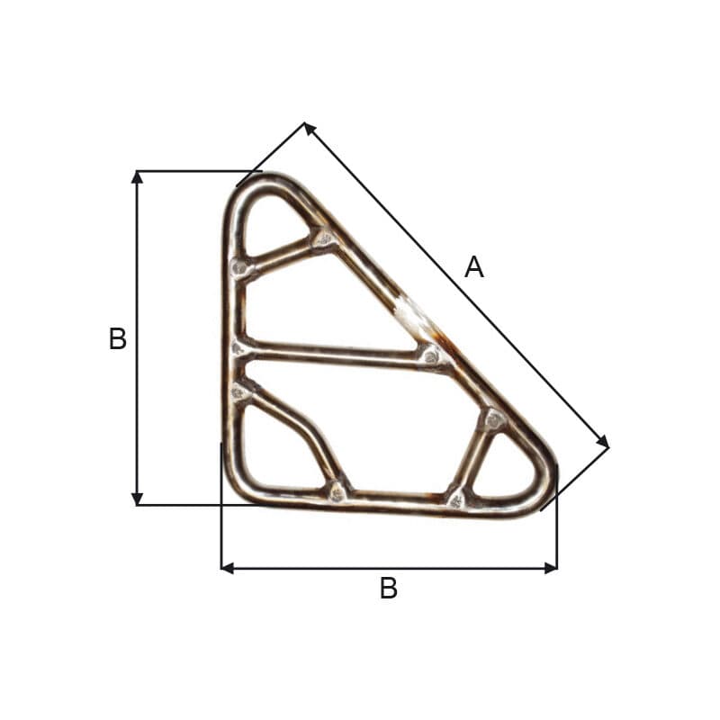 Triangles — Stainless steel (E59SS-333347–E59SS-505066) — manufacturer dimension drawing