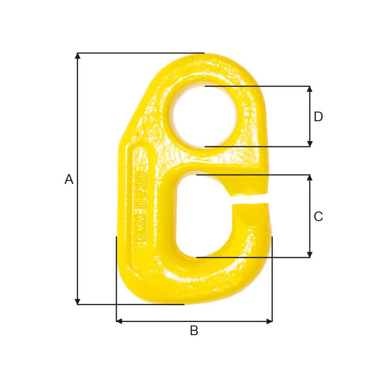 Viking links — High tensile steel, Quenched and tempered, Forged — manufacturer dimension drawing