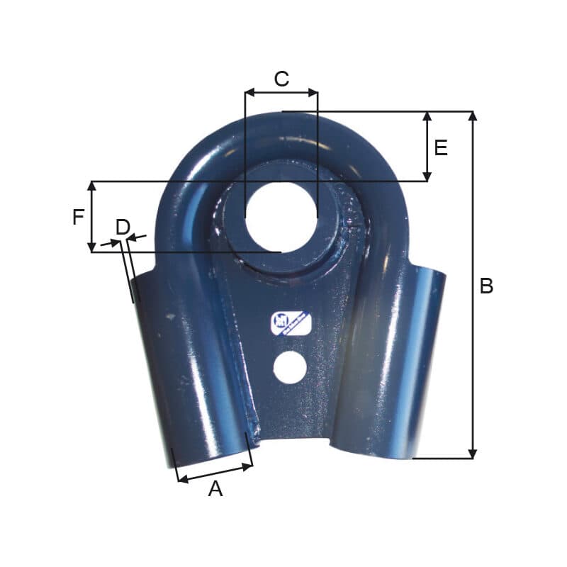 Wire thimbles — For shackle pin, Blue painted — manufacturer dimension drawing