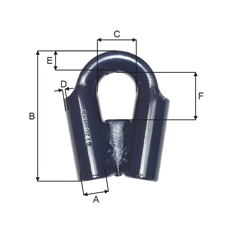 Wire thimbles heavy — Blue painted — manufacturer dimension drawing