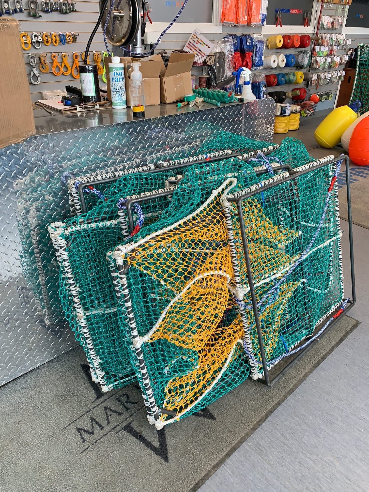 A netted steel frame built to order, on the shop floor